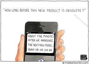 Marketoonist. (2012). Planned Obsolescence [Cartoon]. Retrieved from http://tomfishburne.com/2012/04/planned-obsolescence.html
